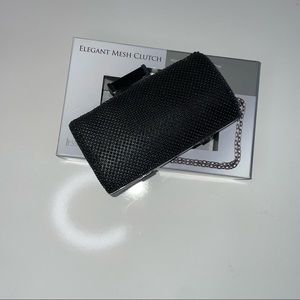 Jessica McClintock Black Elegant Mesh Clutch